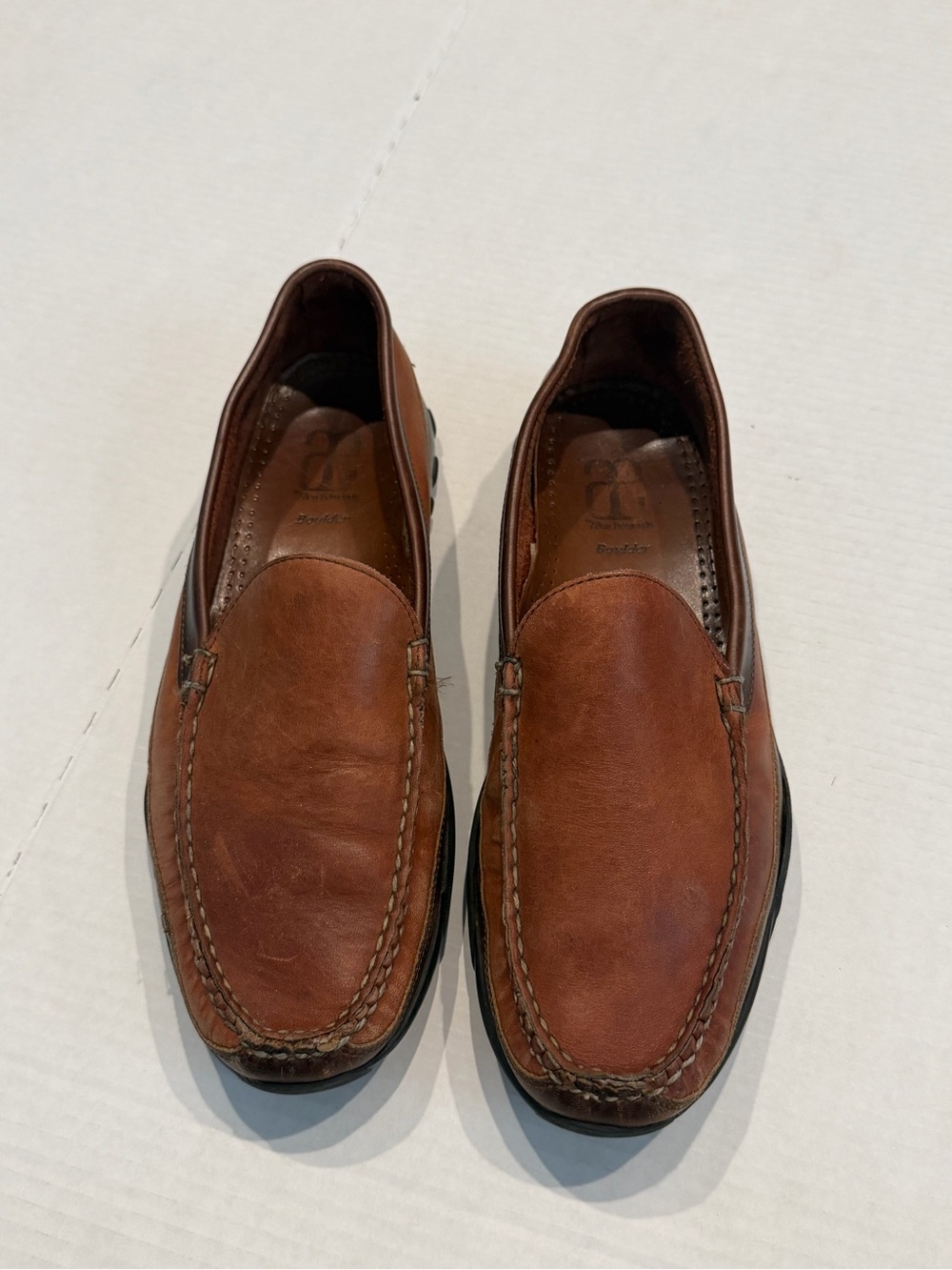 Allen Edmonds Boulder Men’s 10 D Brown Leather Driving Loafers Moc Toe Shoe